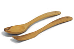 Couverts à salade courbés Bérard Contour faits main en olivier 30cm