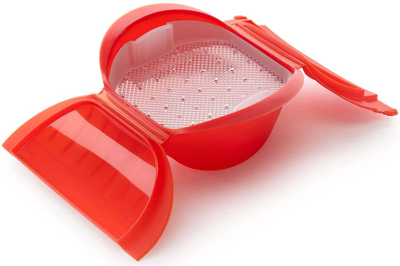Coffret vapeur Maxi Lékué rouge avec filtre - 3 à 4 personnes