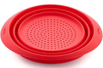 Passoire rétractable Lékué ø23cm en silicone Platinum - Rouge