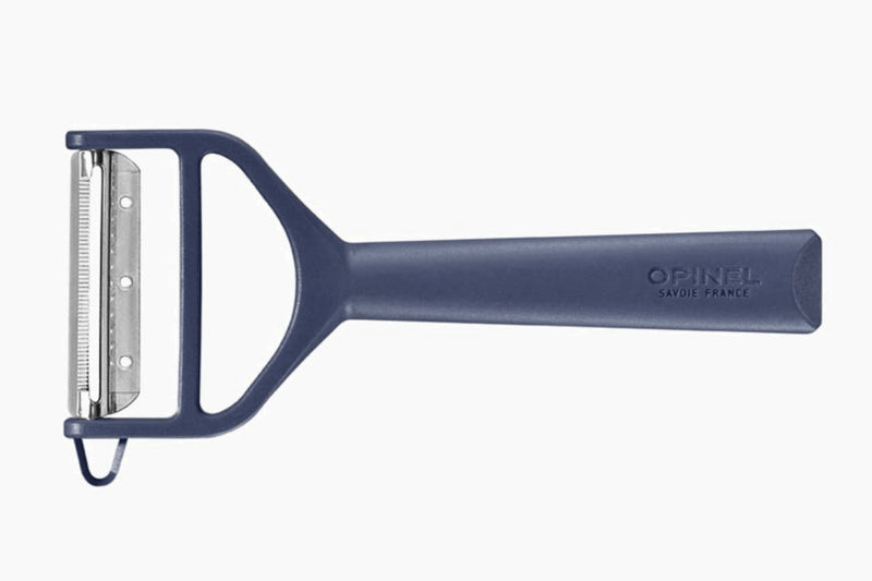 Éplucheur Opinel T-Duo double lames microdentée et julienne - Bleu