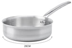 Sauteuse droite De Buyer Alchimy en inox 18/10 multicouches 3 plis - 28 cm