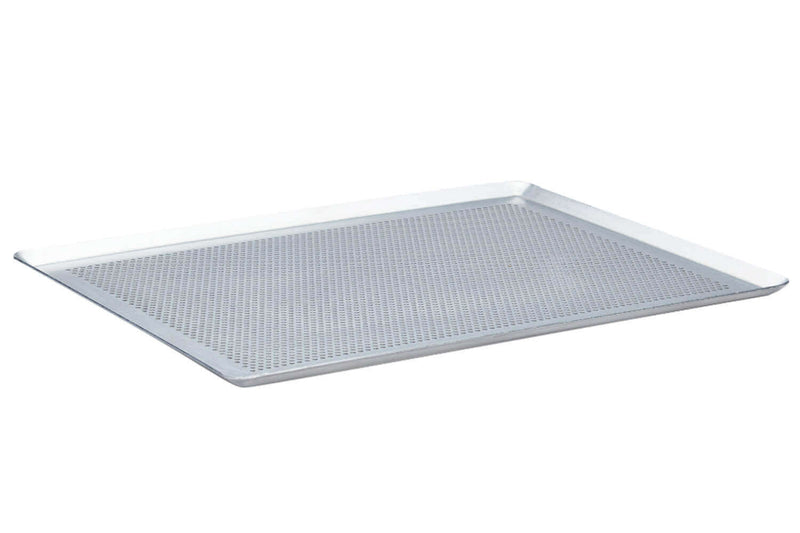 Plaque de cuisson De Buyer en inox micro perforée 40x30cm à bords pincés