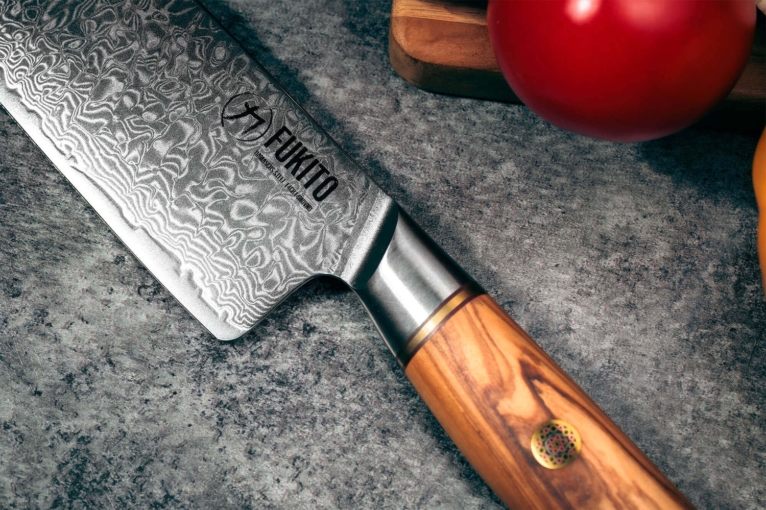 Couteau nakiri Fukito Olive Damas 14Cr 17cm