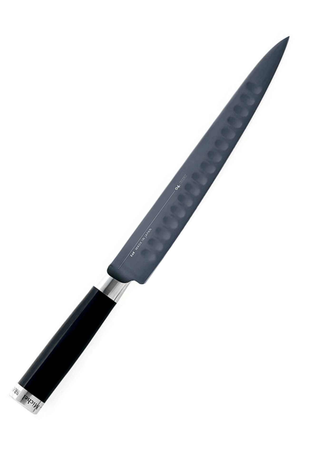 Couteau à trancher Kai Michel Bras n°3 23cm acier inox SG2 alvéolé + fourreau en bois