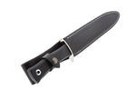 Couteau Muela Escorp 9292 lame 26cm manche en gomme noire et garde en inox + étui en cuir