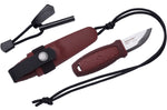 Petit couteau de poche Mora Eldris 12630 lame inox 5,9cm manche caoutchouc rouge avec allume-feu + étui