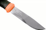 Couteau Mora 2000 12057 lame inox 10,9cm manche caoutchouc noir/orange + étui