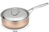 Sauteuse en cuivre inox Baumalu B'Chef avec couvercle en inox - 28cm