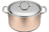 Faitout en cuivre inox 24cm Baumalu B'Chef avec couvercle en inox