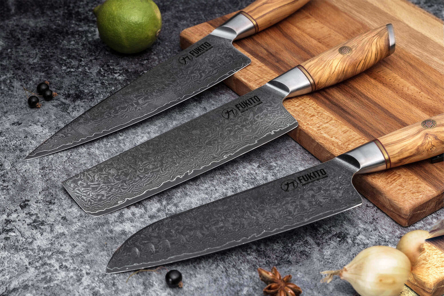 Couteau à désosser Fukito Olive Damas 14Cr 15cm