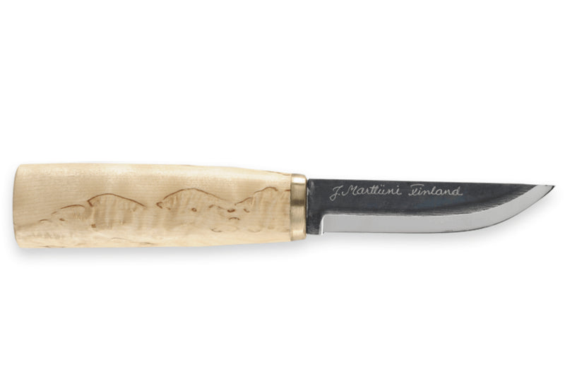 Couteau Marttiini Arctic 535010 lame carbone 9cm manche en bouleau madré + étui