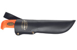Couteau Marttiini Big Game 390024 lame 13cm manche caoutchouc orange + étui
