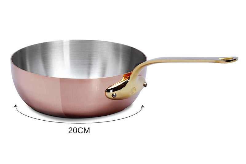 Sauteuse évasée bombée en cuivre Mauviel M'Héritage 200B tous feux sauf induction - 20cm