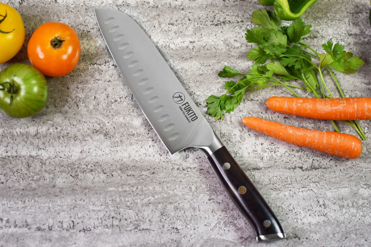 Couteau santoku Fukito Ebène X50 18cm