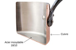 Casserole en cuivre inox Mauviel M'Héritage 200B compatible tous feux sauf induction