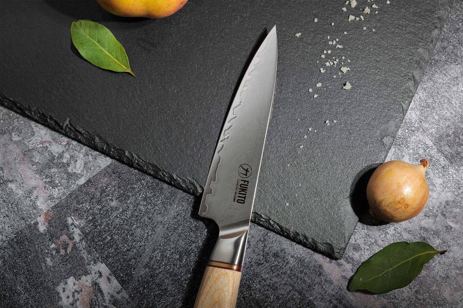 Coffret 3 couteaux Fukito Pakka San Mai Chef + Universel + Office