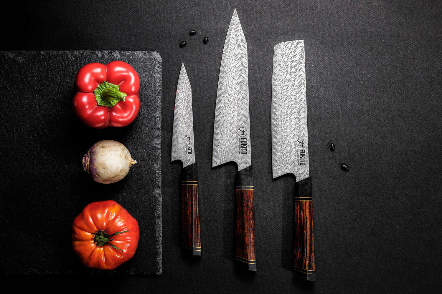 Couteau de chef kiritsuke Fukito Desert Damas 67 couches 21cm