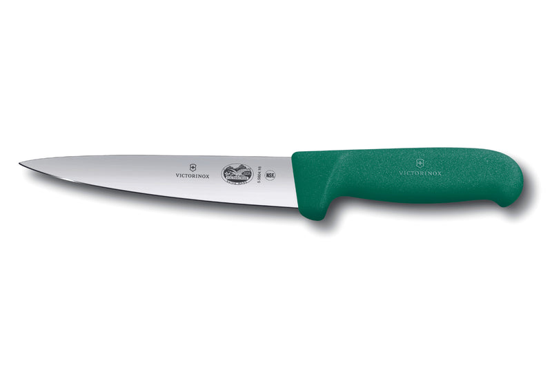 Couteau à désosser et à saigner Victorinox 5.5604.14 lame 14cm manche en fibrox vert