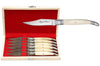 Coffret cadeau de 6 couteaux de table Laguiole Bougna manche en os