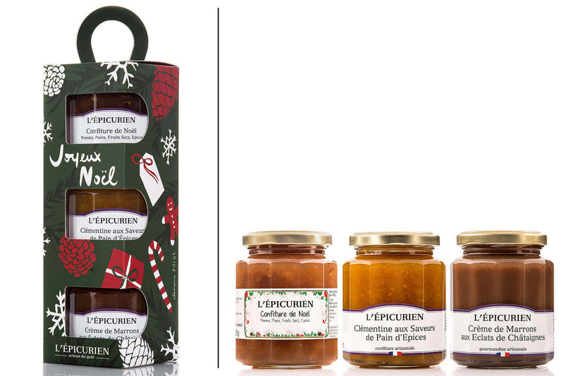 Coffret L'Épicurien Joyeux Noël - 3 confitures de 125g