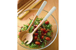 Couverts à salade Pebbly 29cm en bambou manche blanc
