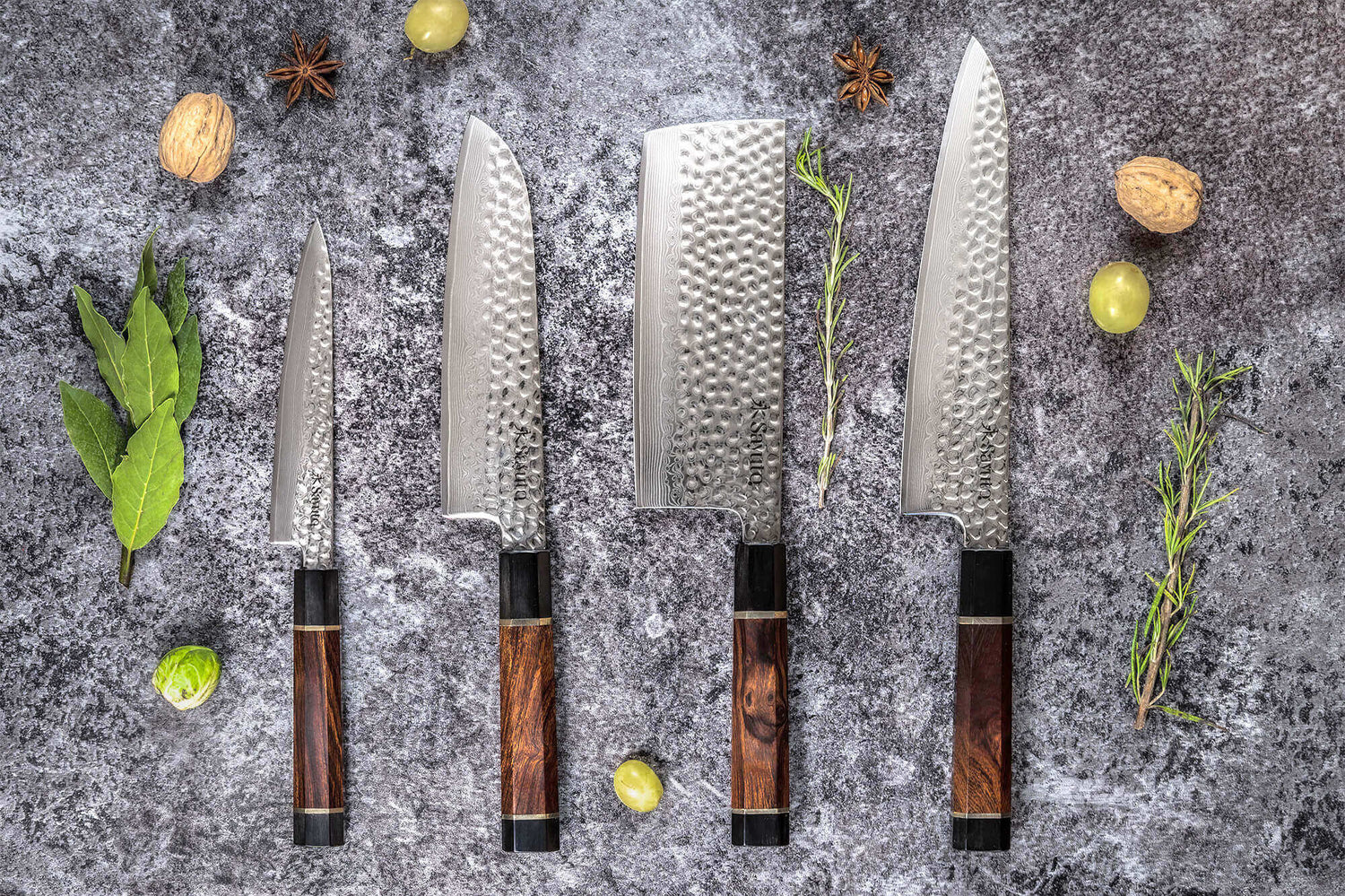 Couteau universel Sayuto Desert Damas martelé 15cm