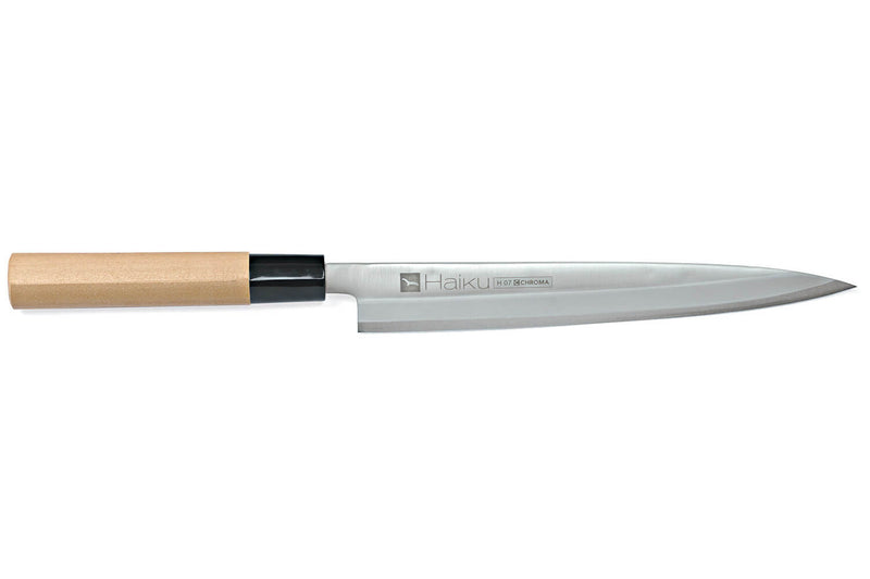Couteau Yanagiba japonais Chroma Haiku 21cm manche Honoki