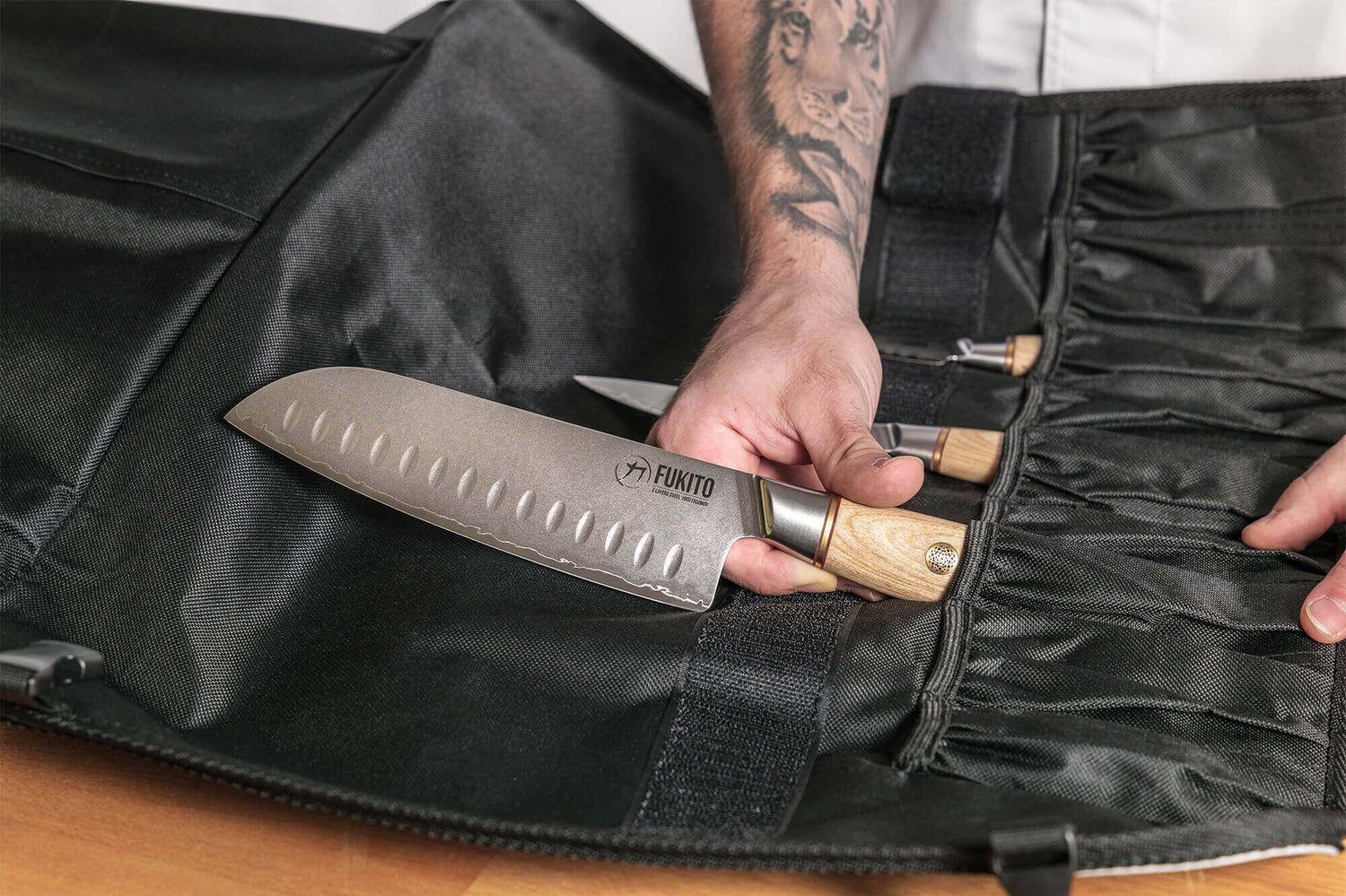 Mallette 4 couteaux de cuisine Fukito Pakka San Mai