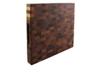 Billot de cuisine Wusaki en bois de noyer damier - 35 x 35 x 4 cm