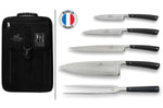 Sac spécial chef Sabatier Edonist 4 couteaux de cuisine français + 1 fourchette - Exclusivité
