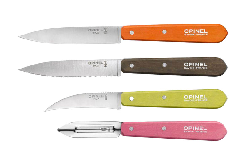 Coffret 4 couteaux Opinel Les Essentiels Fifties manches couleurs