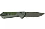Couteau pliant Benchmade Redoubt 430SBK lame semi-dentelée manche Grivory gris/vert 12cm