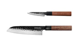 Coffret 2 couteaux Sayuto Séquoia San Mai Santoku + Office
