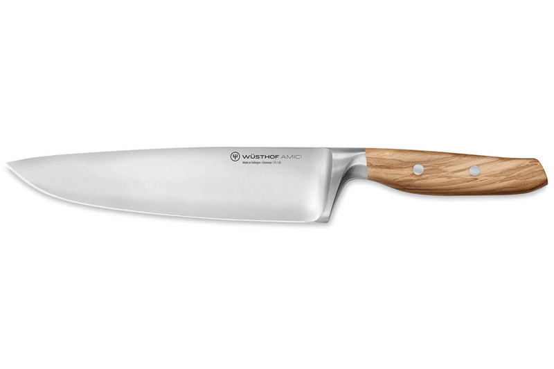 Couteau de chef Wüsthof Amici forgé 20cm en bois d'olivier