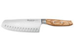 Couteau Santoku alvéolé Wüsthof Amici forgé 17cm en bois d'olivier