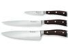 Coffret 3 couteaux Wüsthof Ikon forgés - office 9cm + tranchelard 20cm + chef 20cm