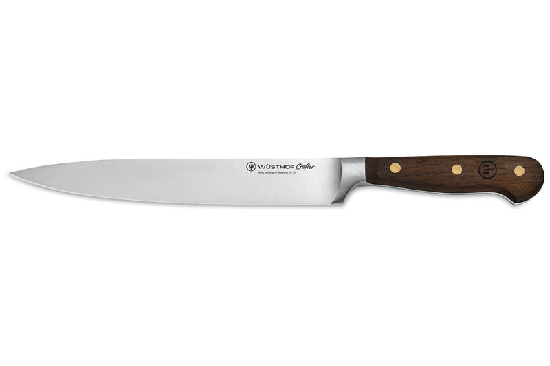 Couteau tranchelard Wüsthof Crafter forgé 20cm en chêne fumé