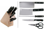 Bloc Wüsthof Gourmet 5 pièces - 3 couteaux + 1 fusil et une paire de ciseaux