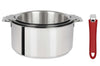 Set de 3 casseroles Cristel Mutine Amovible en inox 16 à 20cm - Poignée couleur incluse - Framboise