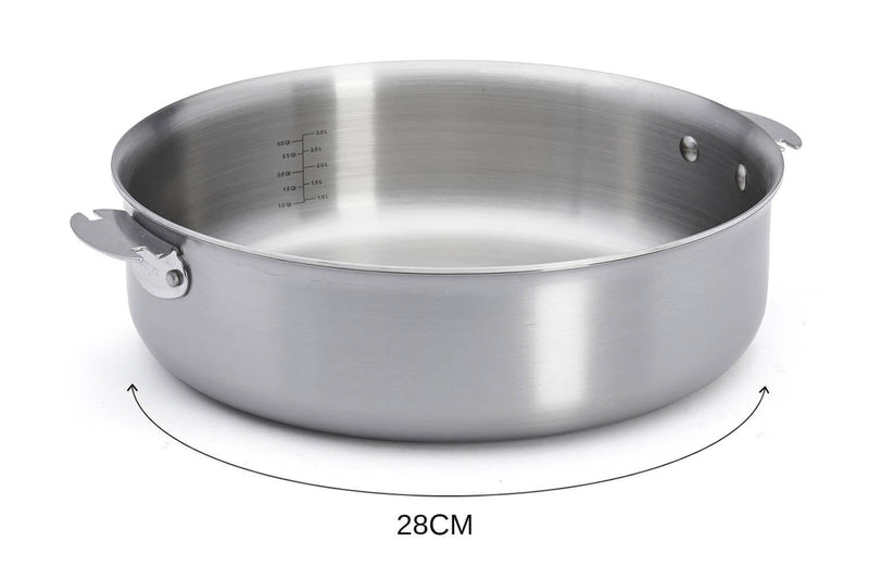 Sauteuse droite De Buyer Alchimy Loqy amovible en inox 18/10 multicouches - 28cm