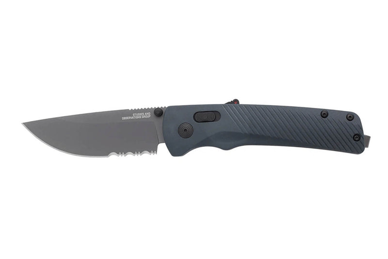 Couteau pliant SOG Flash At Grey SGFLASHSGR semi-denté manche en nylon/fibres de verre gris 11,6cm