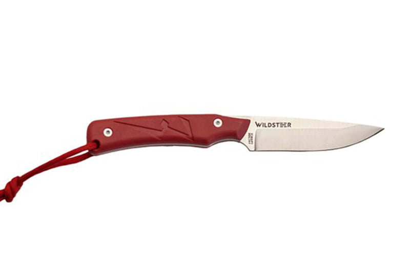 Couteau Wildsteer Troll TRO0104 lame 8,5cm manche tactiprène rouge + étui en Kydex