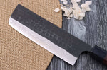 Couteau nakiri japonais artisanal Nao Yamamoto Damas AS brut de forge 16,5cm