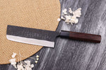 Couteau nakiri japonais artisanal Nao Yamamoto Damas AS brut de forge 16,5cm