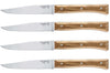 Coffret 4 couteaux de table Opinel Facette manche olivier lame 11cm inox lisse