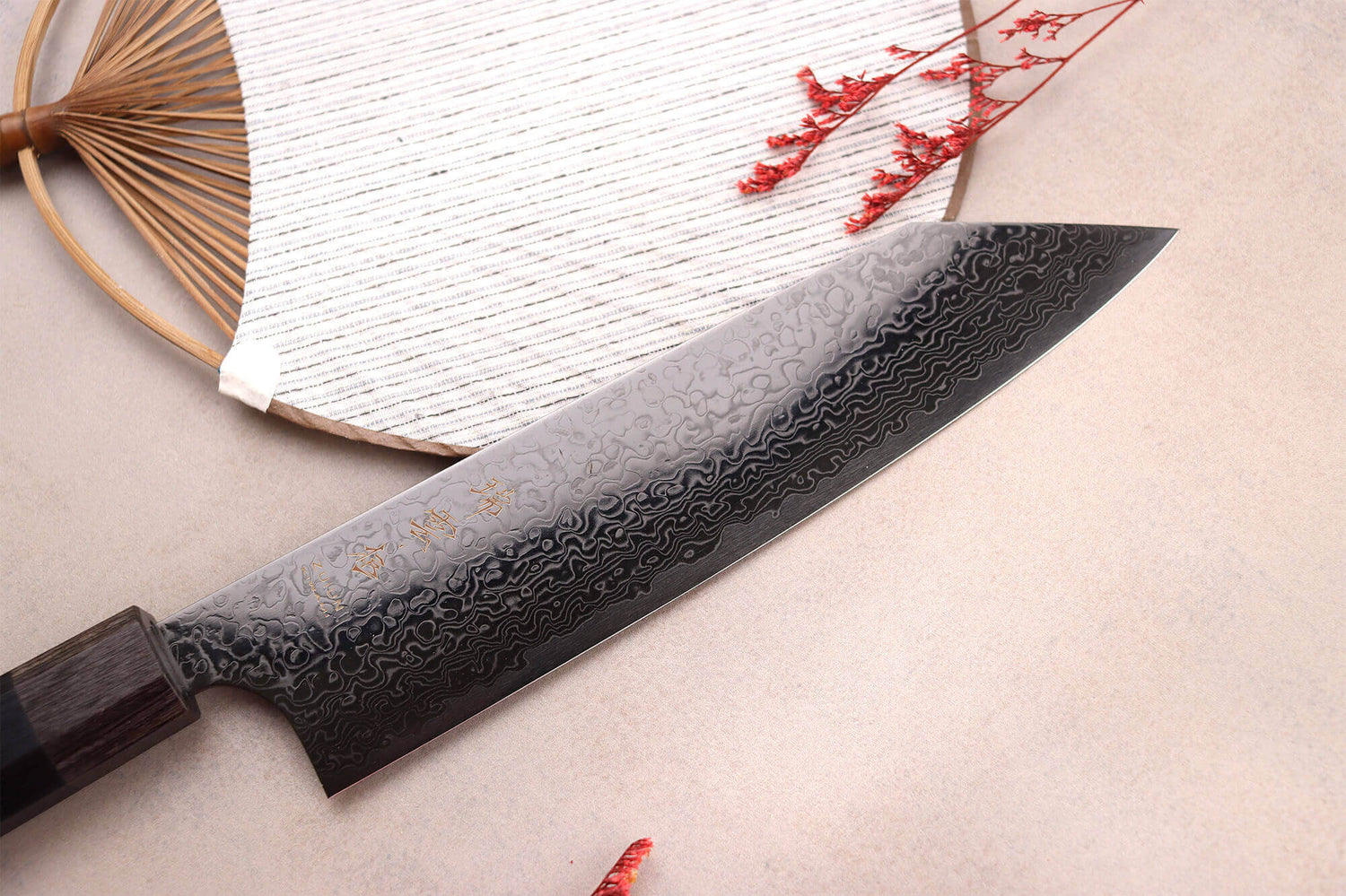 Couteau de chef kiritsuke japonais Kanetsugu Zuiun Kiwami revêtement DLC 21cm