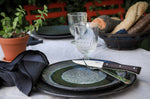 Coffret 4 couteaux de table Opinel Facette manche frêne sombre lame 11cm inox lisse