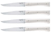 Coffret 4 couteaux de table Opinel Facette manche VittEr® blanc lame 11cm inox lisse