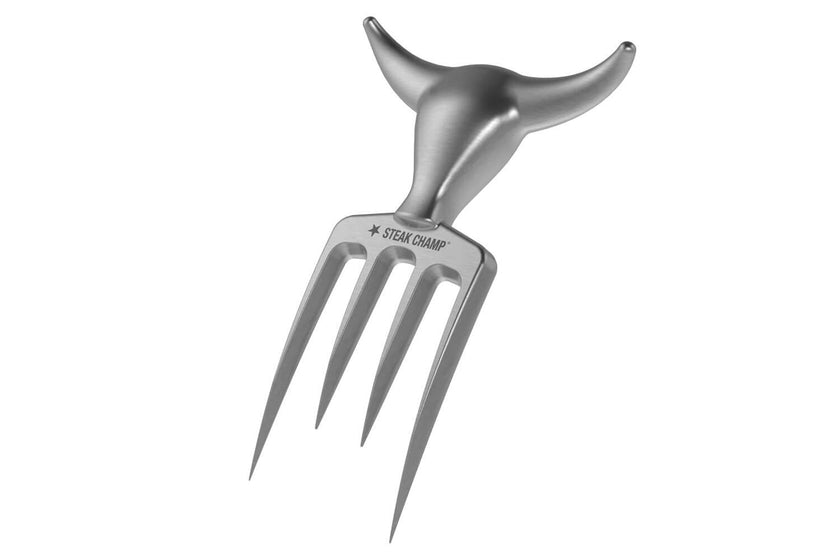 Fourchette à viande Steak Champ Bull Fork en zinc chromé
