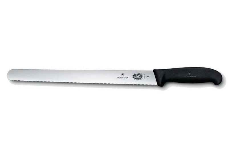 Couteau à jambon denté Victorinox 30cm manche fibrox noir